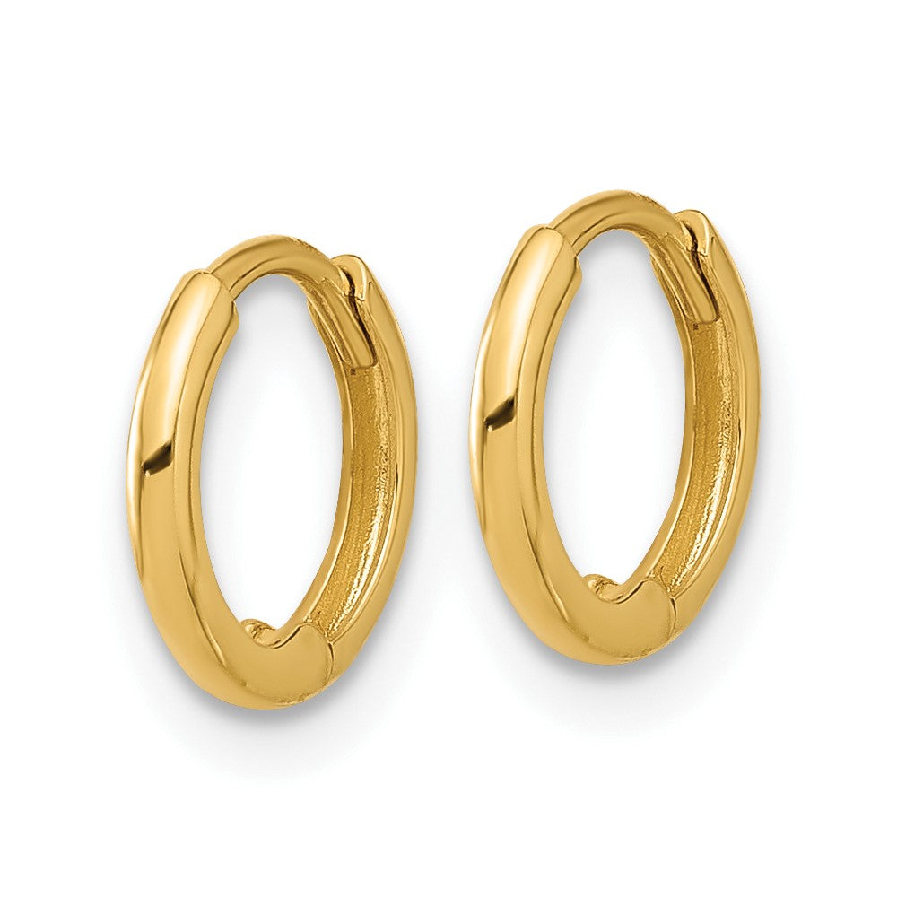 14k Yellow Gold 9.8 mm Hinged Huggie Hoop Earrings (0.56 grams)