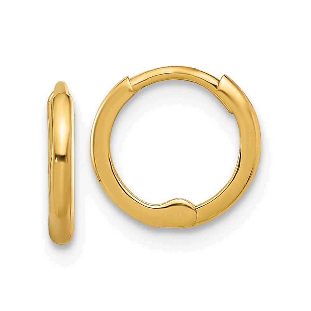 14k Yellow Gold 9.8 mm Hinged Huggie Hoop Earrings (0.56 grams)