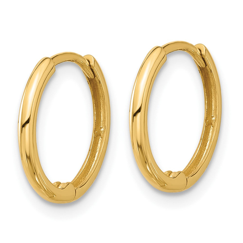 14k Yellow Gold 14 mm Hinged Huggie Hoop Earrings (0.95 grams)