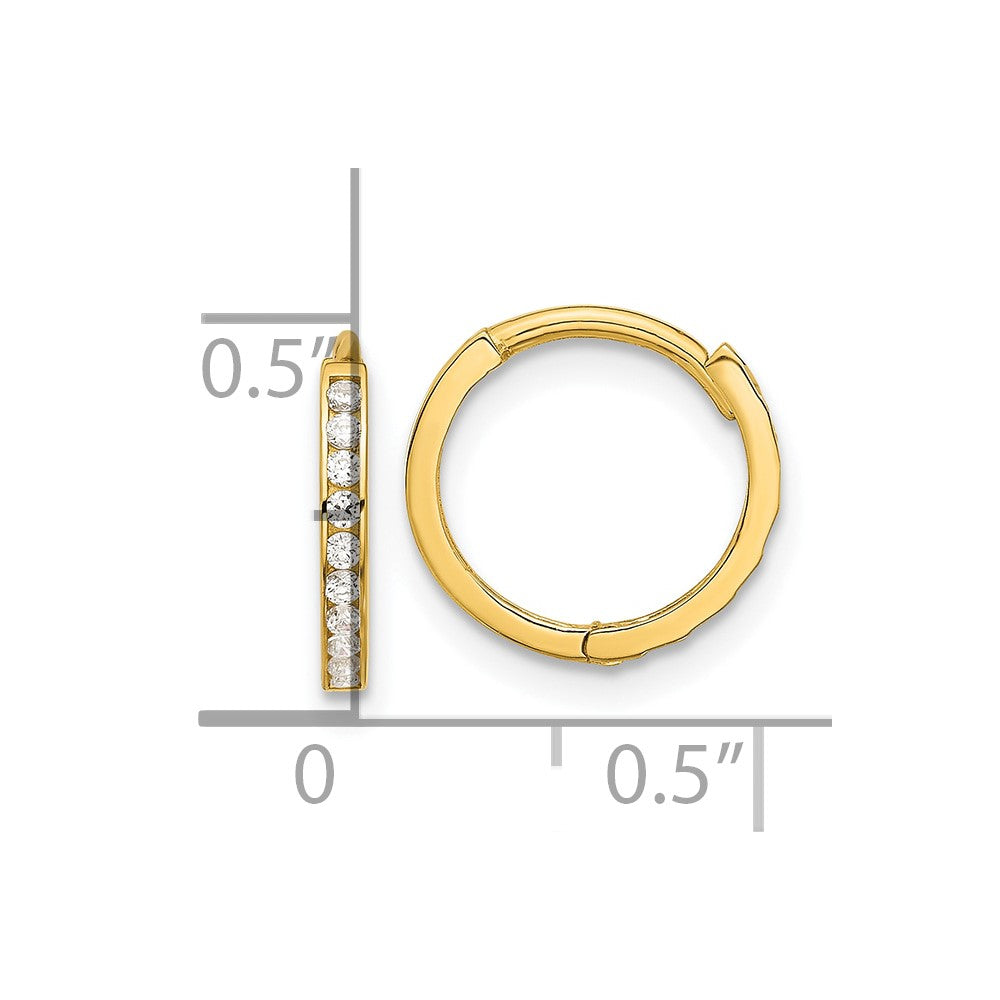 14k Yellow Gold 12 mm Huggie Hoop Earrings (0.82 grams)