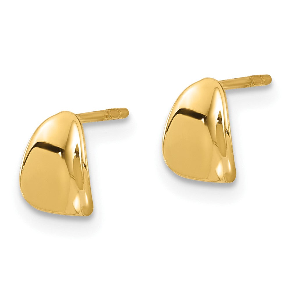 14k Yellow Gold 5 mm Polished Wavy Post Earrings (0.56 grams)