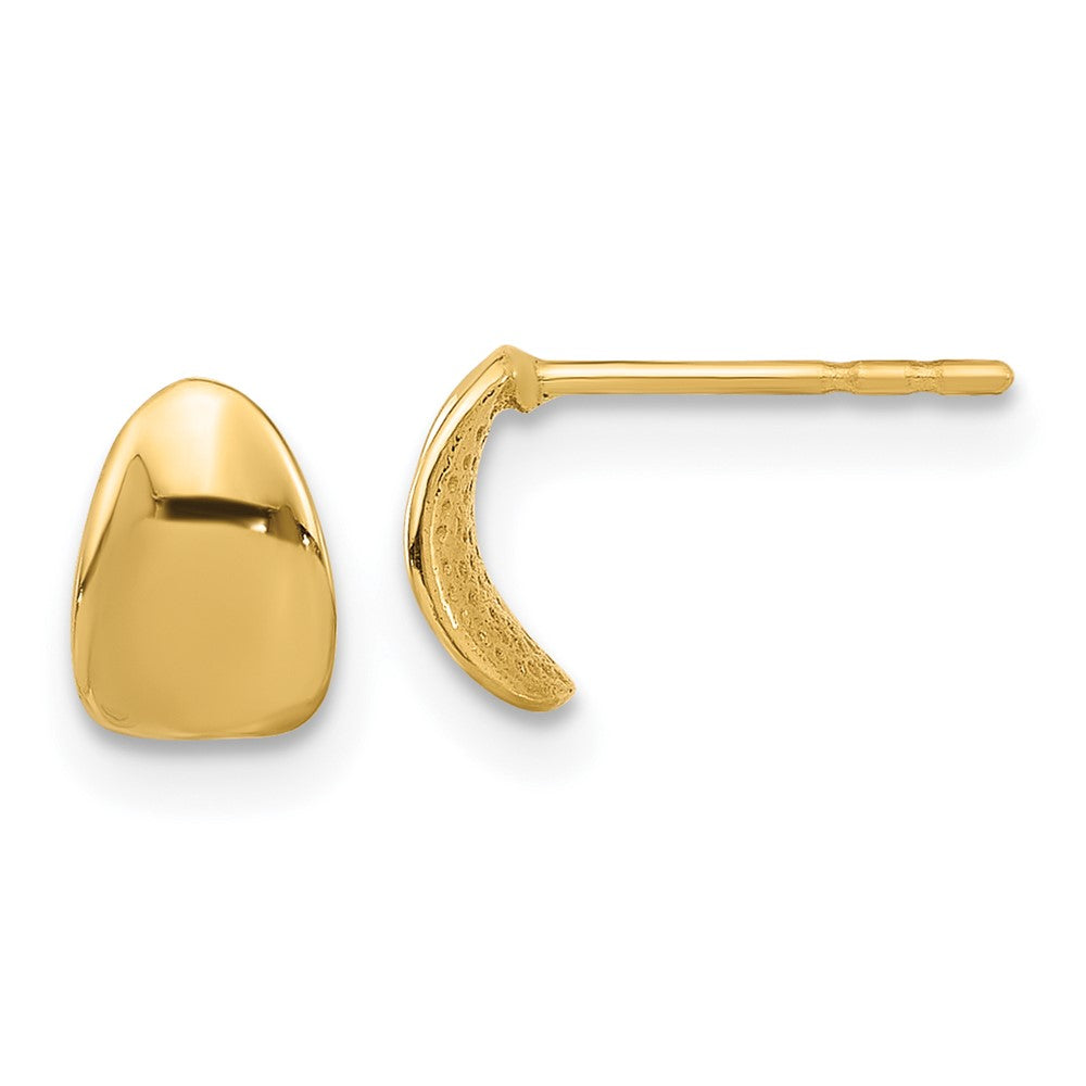 14k Yellow Gold 5 mm Polished Wavy Post Earrings (0.56 grams)