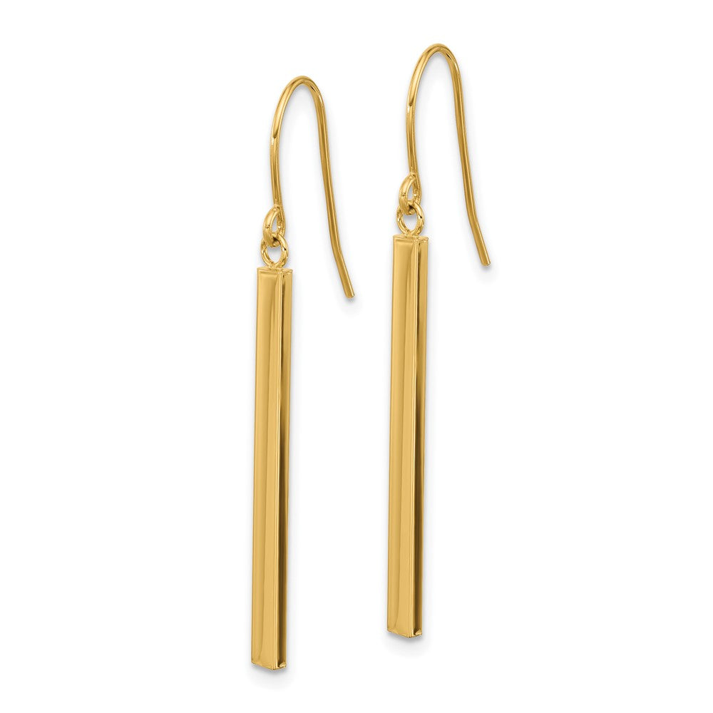 14k Yellow Gold 1.5 mm Bar Dangle Earrings (0.89 grams)