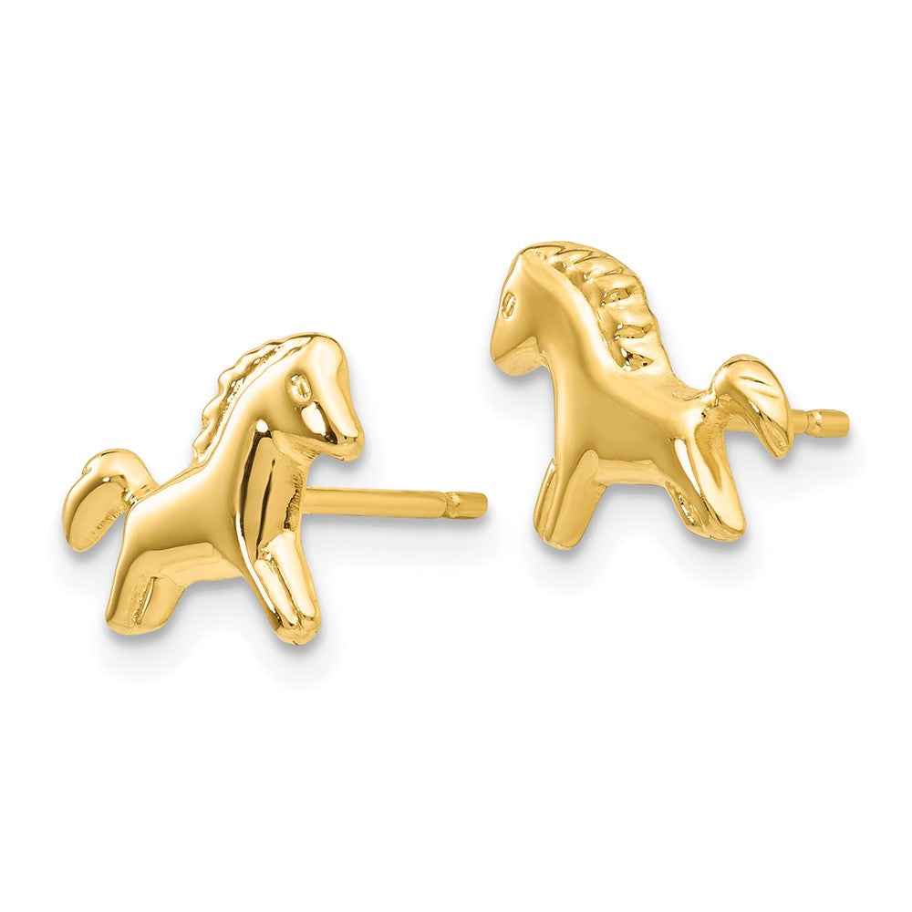 14k Yellow Gold 10 mm Pony Earrings (0.76 grams)