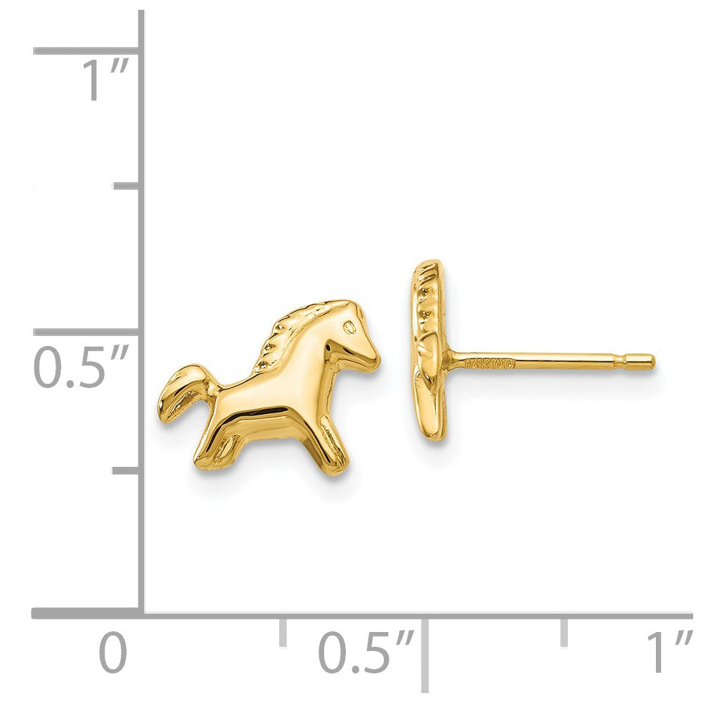14k Yellow Gold 10 mm Pony Earrings (0.76 grams)