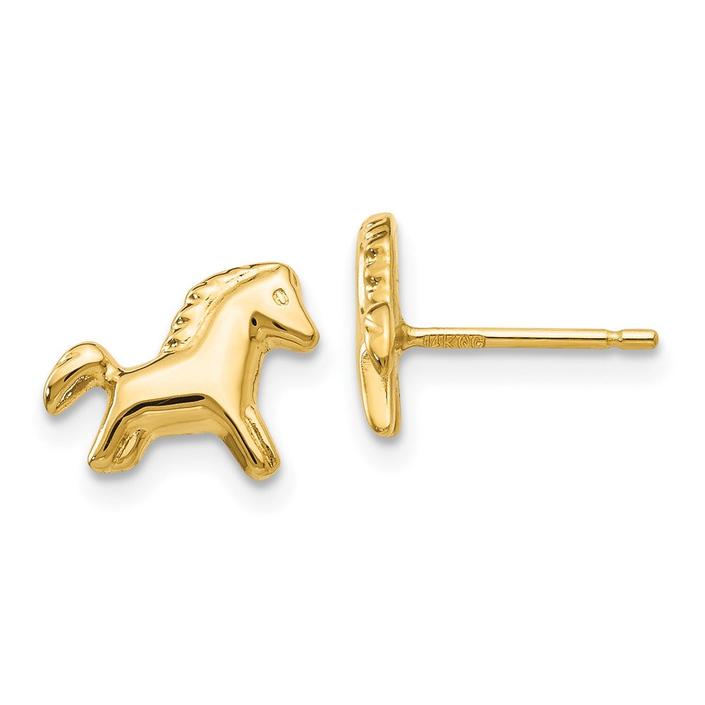 14k Yellow Gold 10 mm Pony Earrings (0.76 grams)