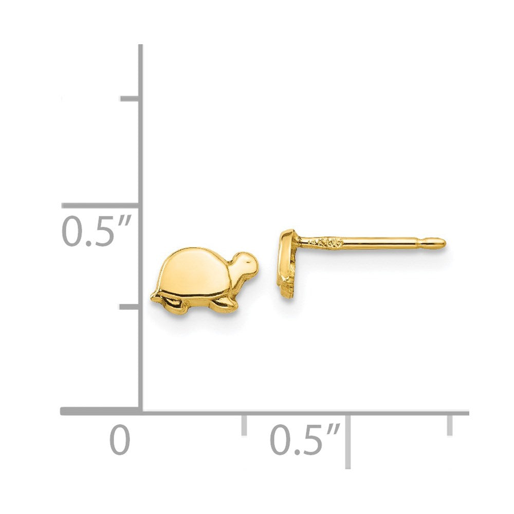 14k Yellow Gold 7 mm Mini Turtle Earrings (0.28 grams)