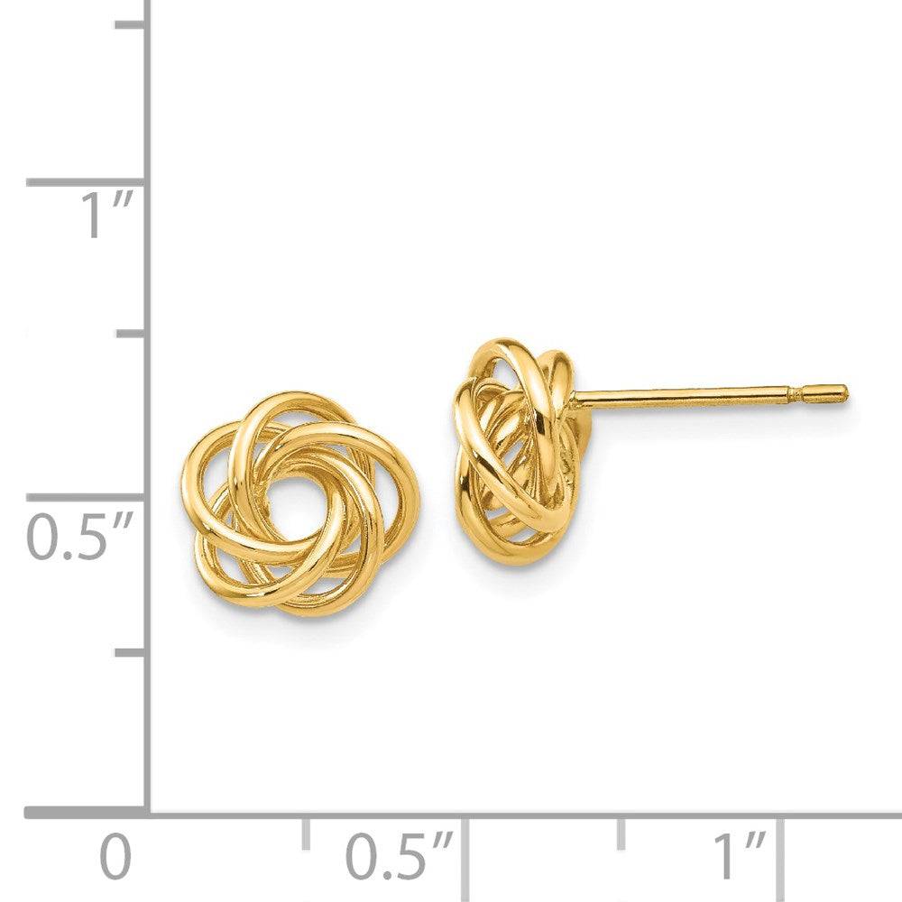 14k Yellow Gold 8 mm Polished Knot Post Earrings (1.21 grams)