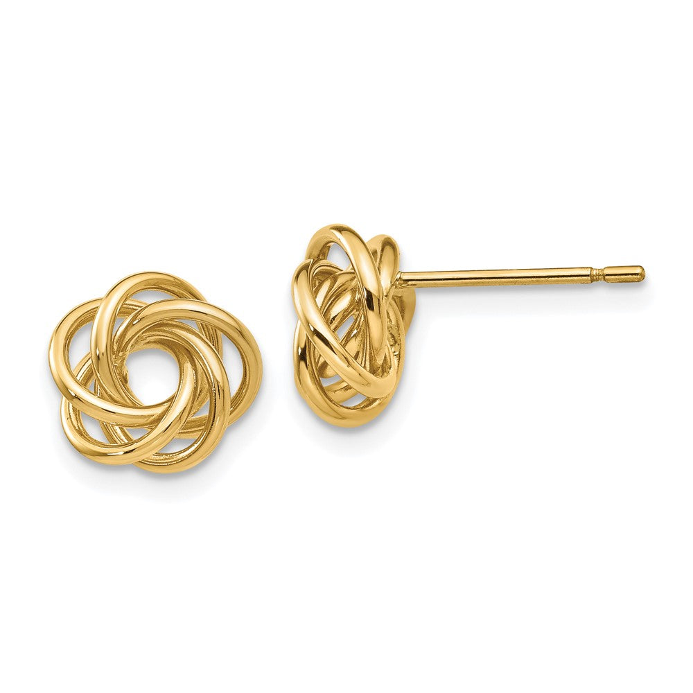 14k Yellow Gold 8 mm Polished Knot Post Earrings (1.21 grams)