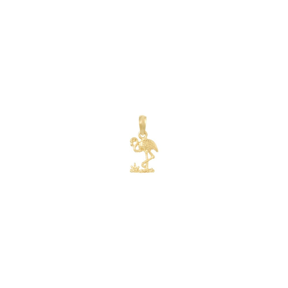 14k Yellow Gold 8 mm Mini Flamingo Charm (0.62 grams)