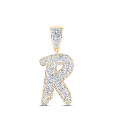 1Ctw-Dia P1 Initial "R" Mens Pendant (4.51 grams)