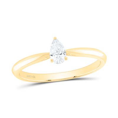1/4Ct-Nat Dia Pear Solitaire Ring  (1.9 grams)