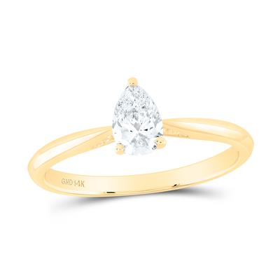 1/2Ct-Dia Pear Solitaire Ring  (2.03 grams)