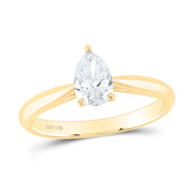 3/4Ct-Dia Pear Solitaire Ring  (2.58 grams)