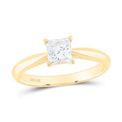 3/4Ct-Dia Princess Solitaire Ring (2.62 grams)