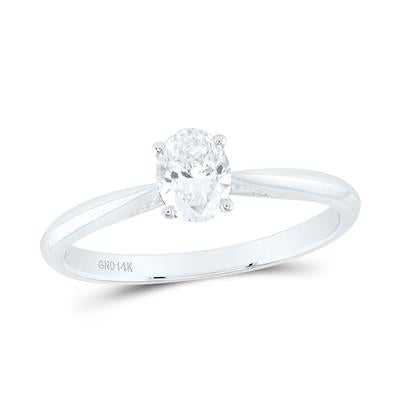 1/2Ct-Dia Oval Solitaire  Ring  (2.04 grams)
