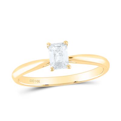 1/2Ct-Dia Emerald Solitaire Ring (1.92 grams)