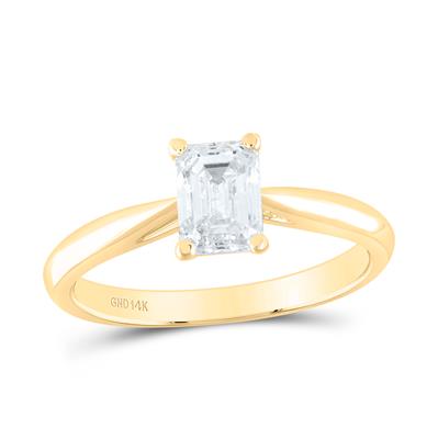 1Ct-Dia Emerald Solitaire Ring (2.92 grams)