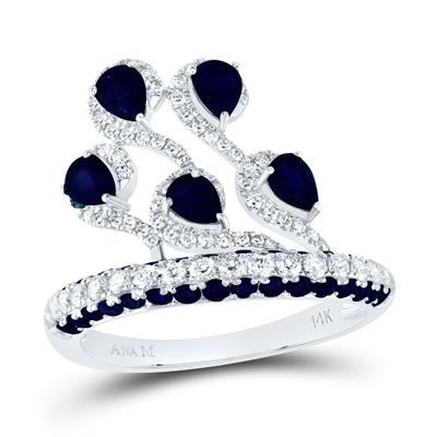 1/2Ctw-Dia Ana M 1 1/3Ctw Ps-Bs, 5/8Ctw Rd-Bs Nat Gem Ring (3.38 grams)