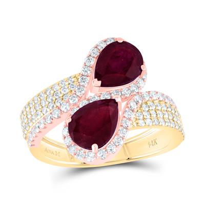 7/8Ctw-Dia Ana M 2 1/2Ctw Ps-Ru Nat Gem Ring (4.71 grams)