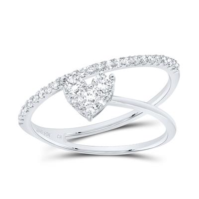 3/8Ctw-Dia Cn Heart Fashion Ring (2.1 grams)