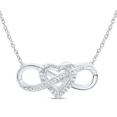 Sterling Silver 1/10Ctw-Dia P1 Gift Heart Necklace