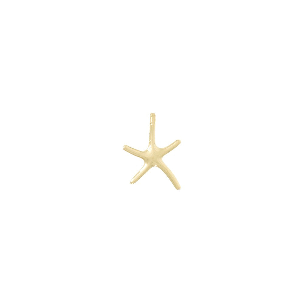 10k Yellow Gold 17 mm Dancing Starfish Charm (0.72 grams)