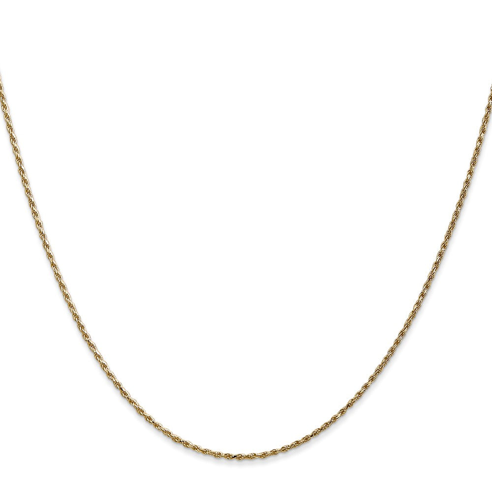 14k Yellow Gold 1.15 mm Diamond-cut Machine Made Rope with Lobster Clasp Chain