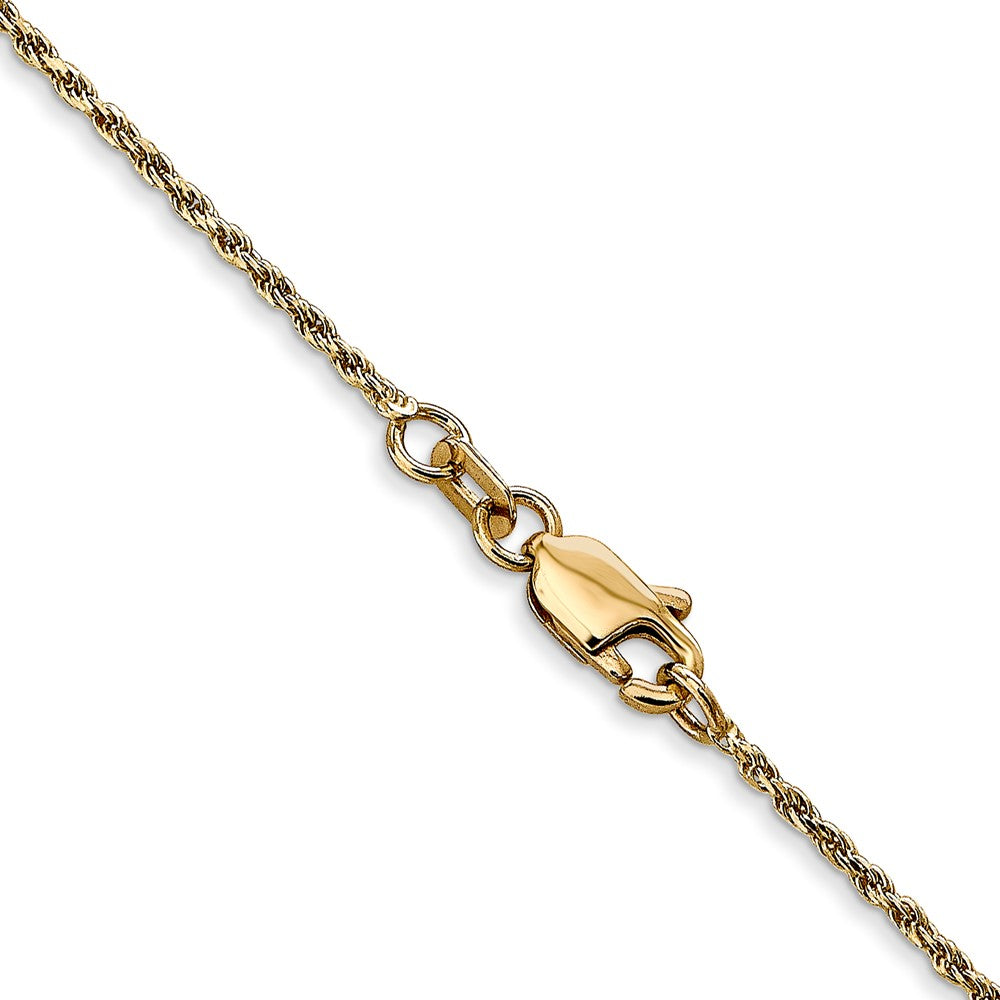 14k Yellow Gold 1.15 mm Diamond-cut Machine Made Rope with Lobster Clasp Chain