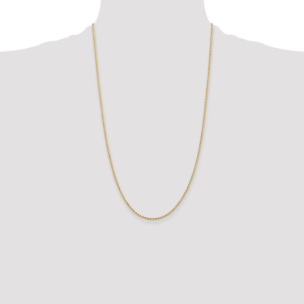 14k Yellow Gold 1.5 mm Diamond-cut Rope with Lobster Clasp Chain