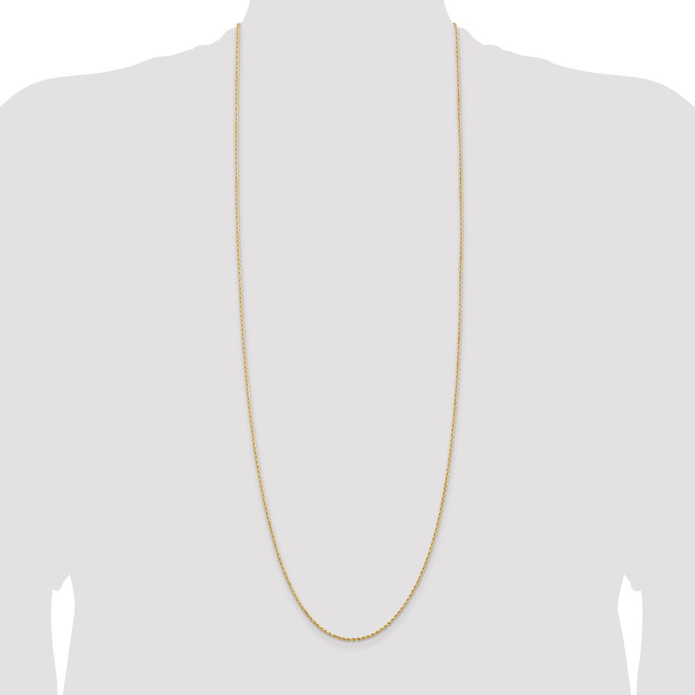 14k Yellow Gold 1.5 mm Diamond-cut Rope with Lobster Clasp Chain