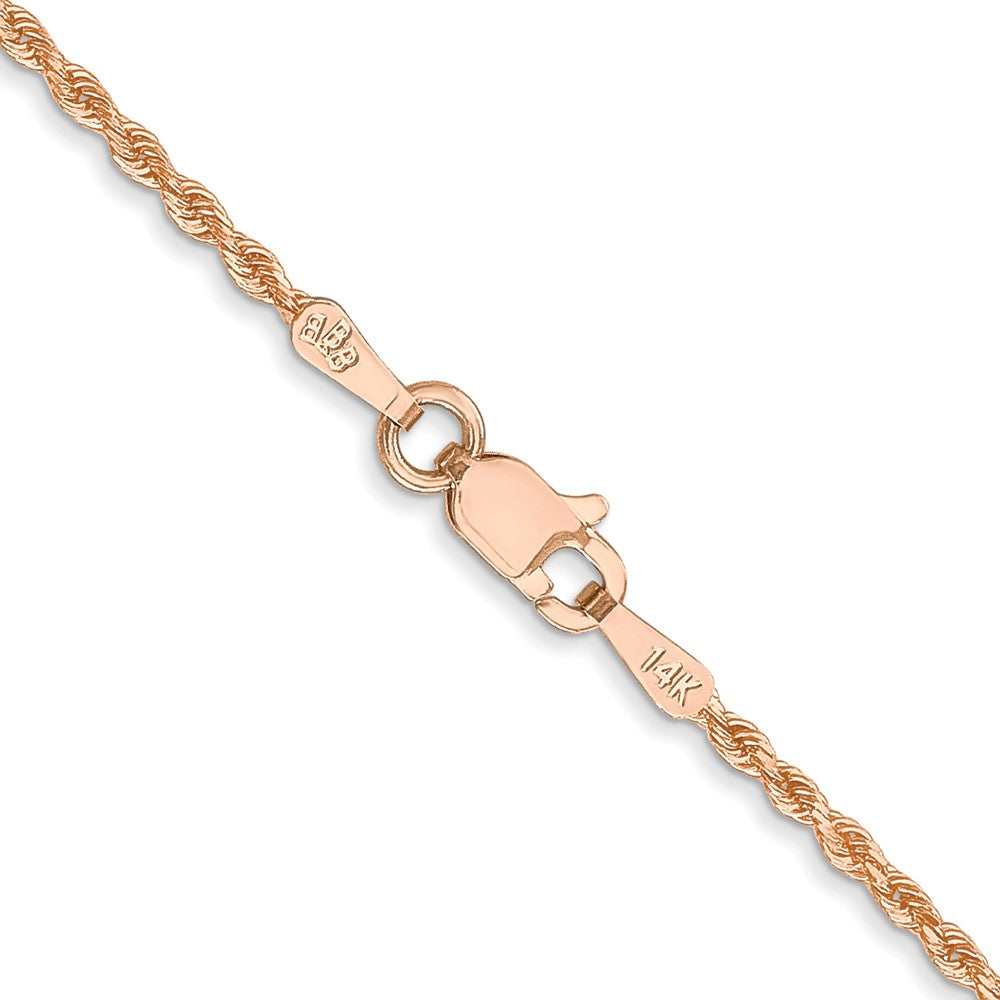 14k Rose Gold 1.5 mm Diamond-cut Rope with Lobster Clasp Chain