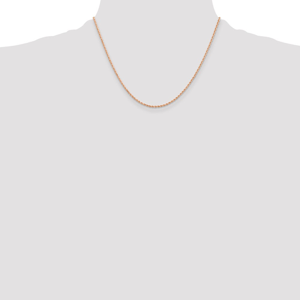 14k Rose Gold 1.5 mm Diamond-cut Rope with Lobster Clasp Chain