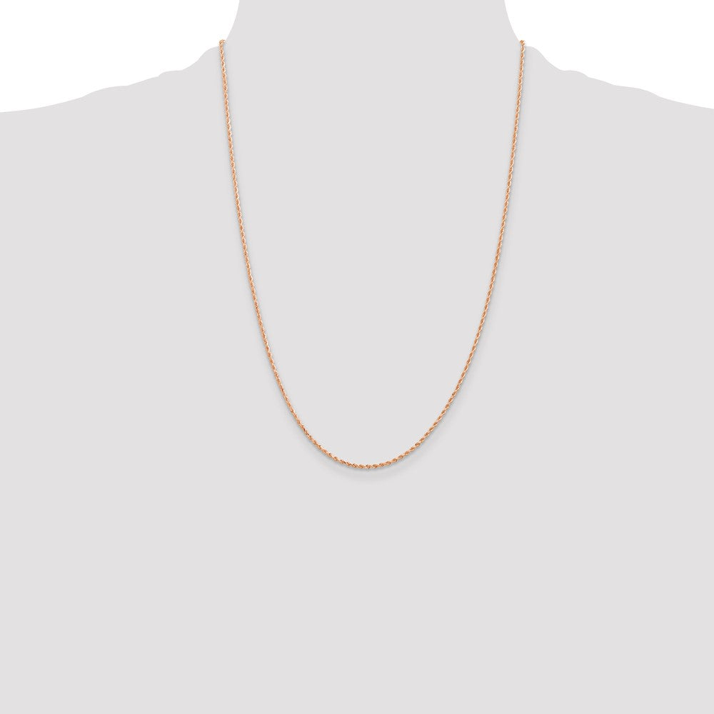 14k Rose Gold 1.5 mm Diamond-cut Rope with Lobster Clasp Chain