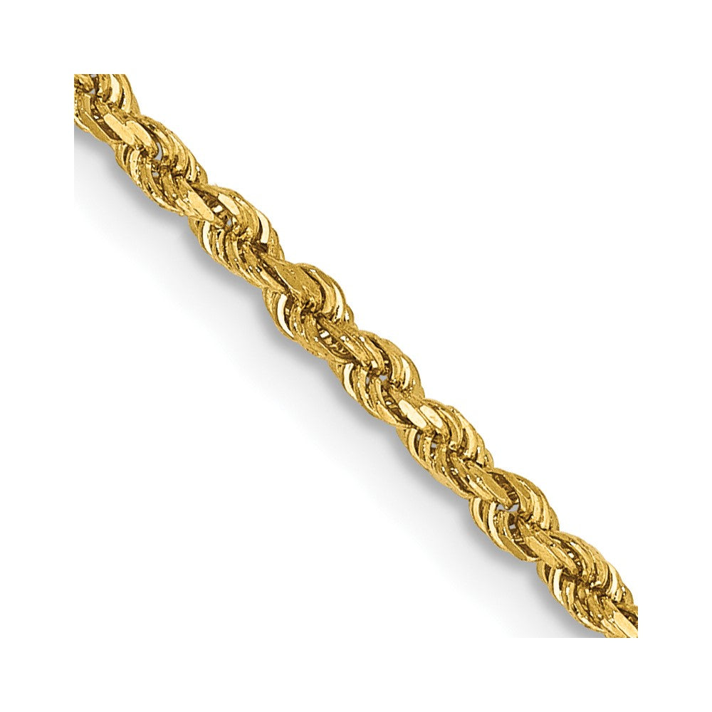 14k Yellow Gold 1.75 mm Diamond-cut Rope with Lobster Clasp Chain