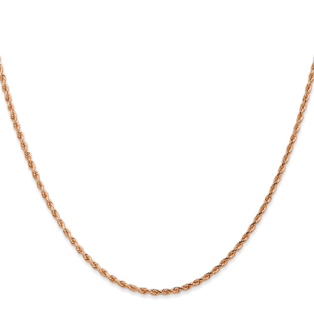 14k Rose Gold 1.75 mm Diamond-cut Rope with Lobster Clasp Chain