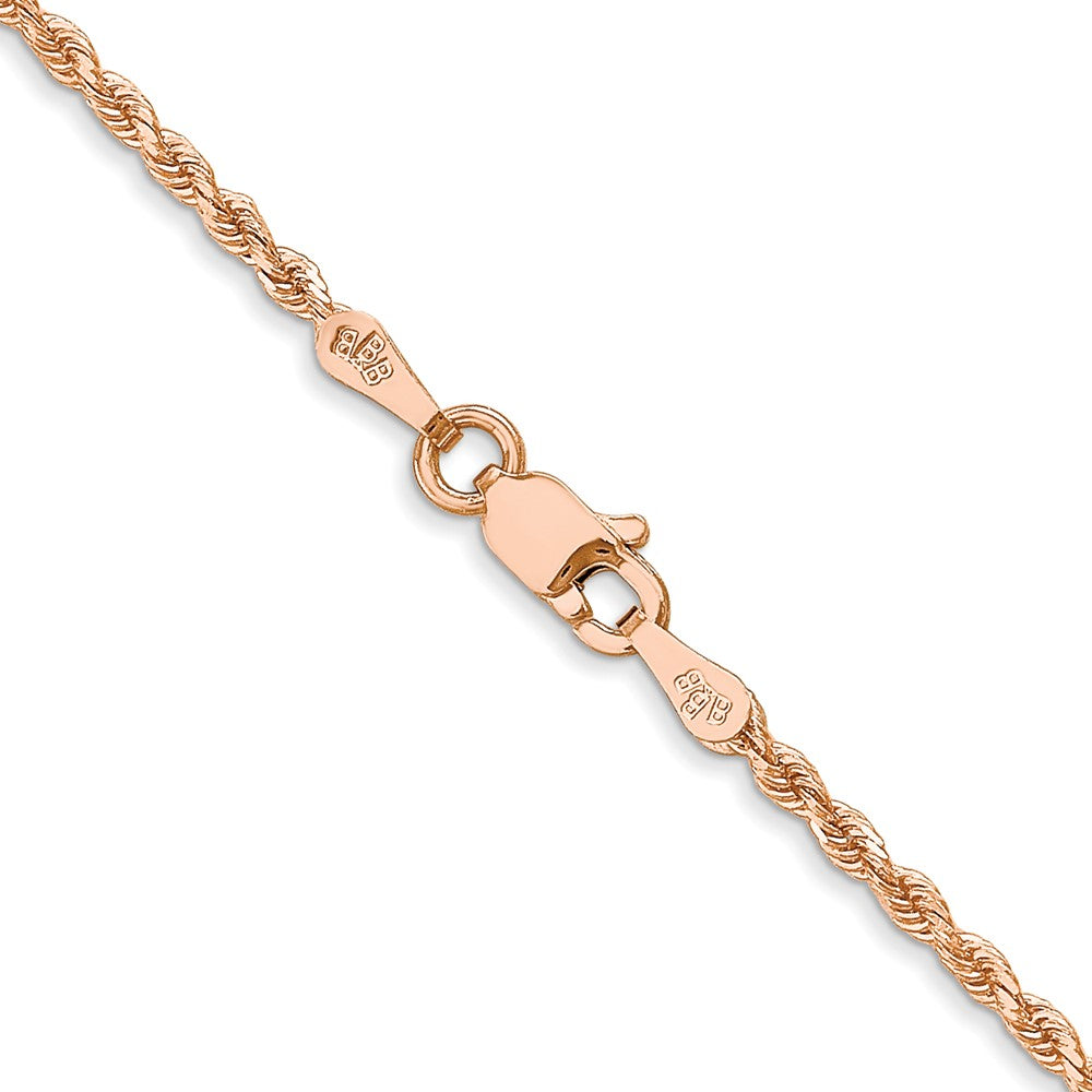 14k Rose Gold 1.75 mm Diamond-cut Rope with Lobster Clasp Chain