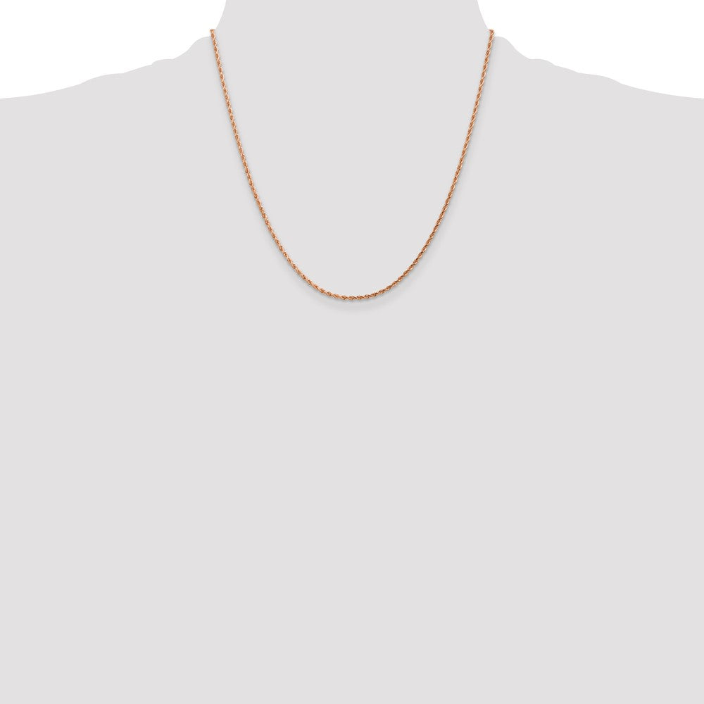 14k Rose Gold 1.75 mm Diamond-cut Rope with Lobster Clasp Chain