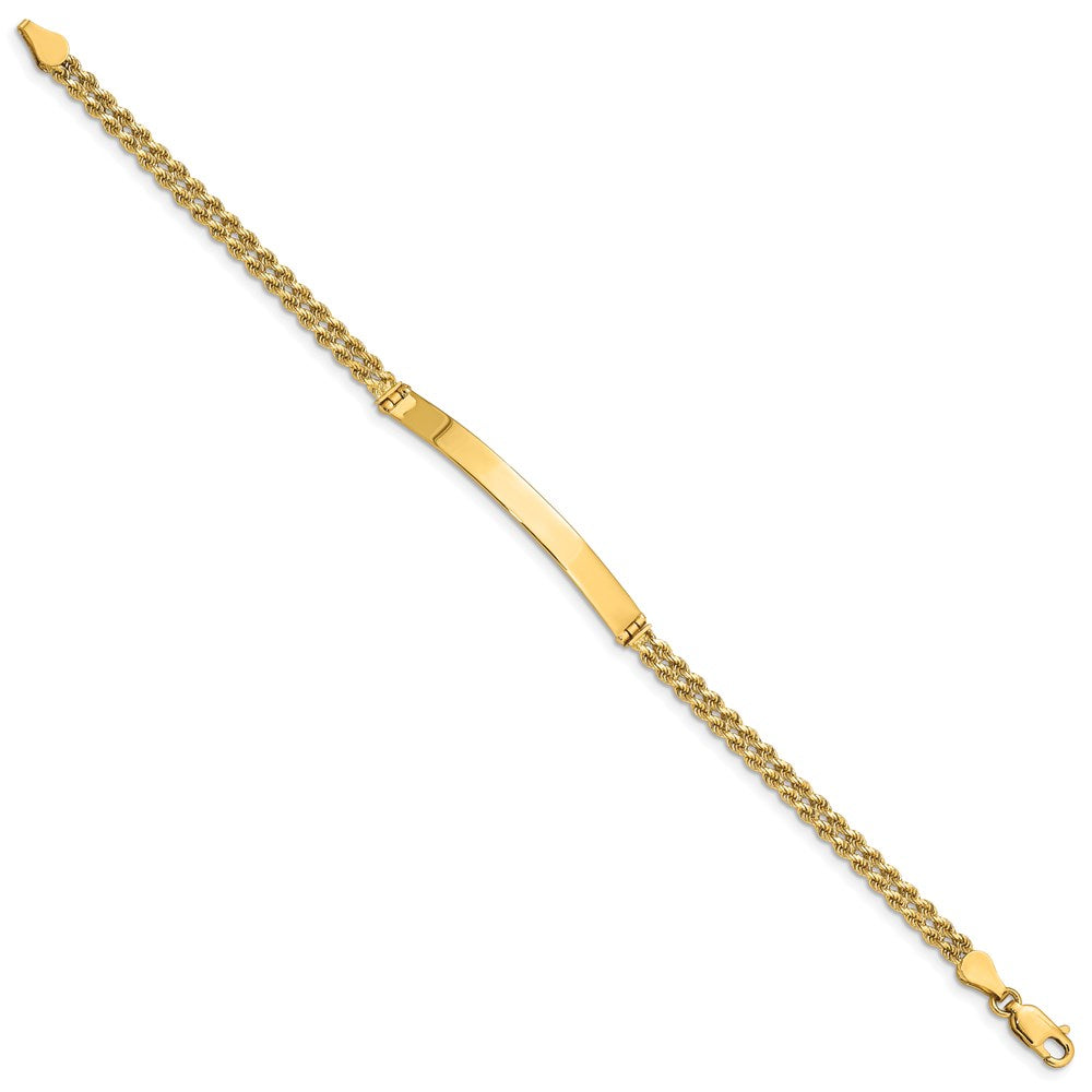 14k Yellow Gold 5 mm Two Strand Rope ID Bracelet (5.32 grams)