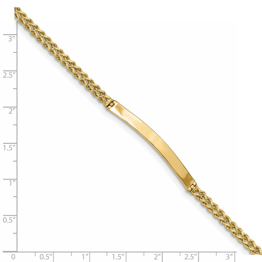 14k Yellow Gold 5 mm Two Strand Rope ID Bracelet (5.32 grams)