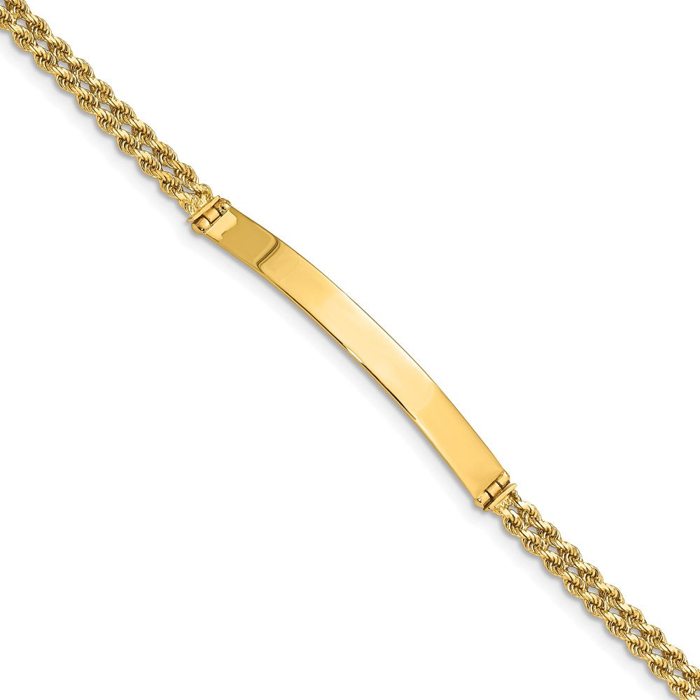 14k Yellow Gold 5 mm Two Strand Rope ID Bracelet (5.32 grams)