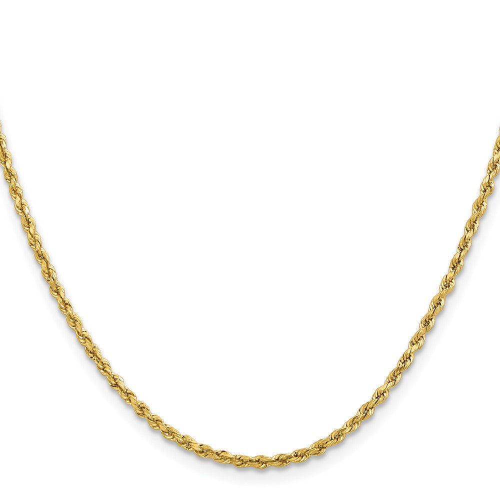 14k Yellow Gold 2 mm Lightweight D/C Rope with Lobster Clasp Chain