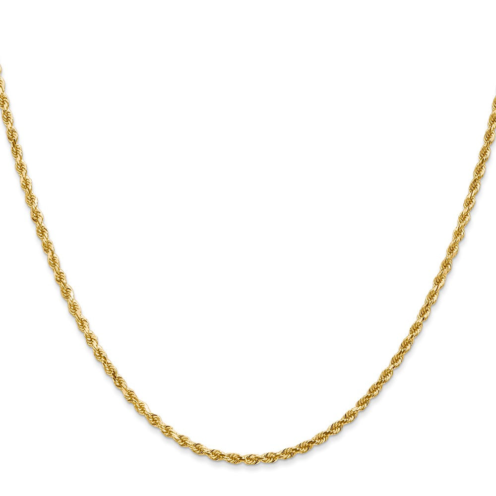 14k Yellow Gold 2 mm Diamond-cut Rope with Lobster Clasp Chain