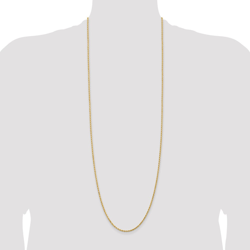 14k Yellow Gold 2 mm Diamond-cut Rope with Lobster Clasp Chain