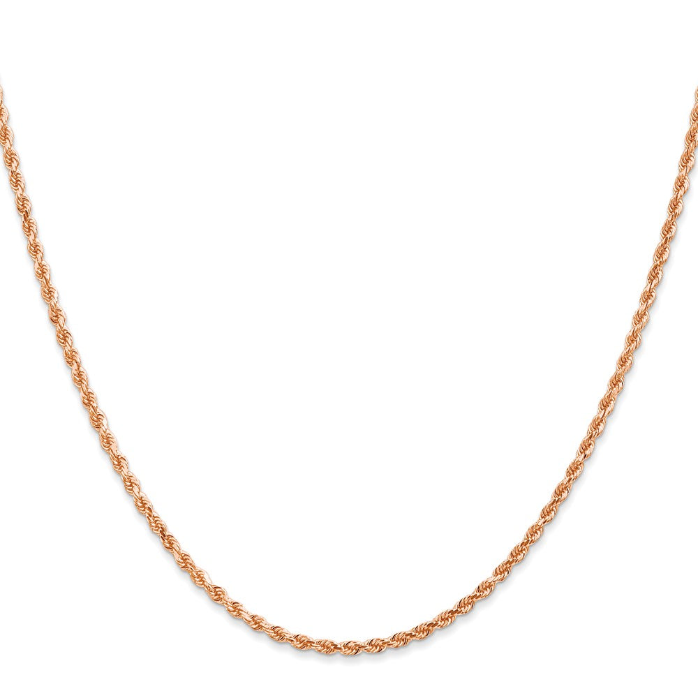 14k Rose Gold 2 mm Diamond-cut Rope with Lobster Clasp Chain