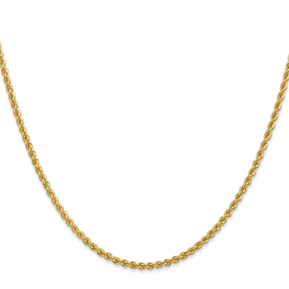 14k Yellow Gold 2.25 mm Regular Rope with Lobster Clasp Chain