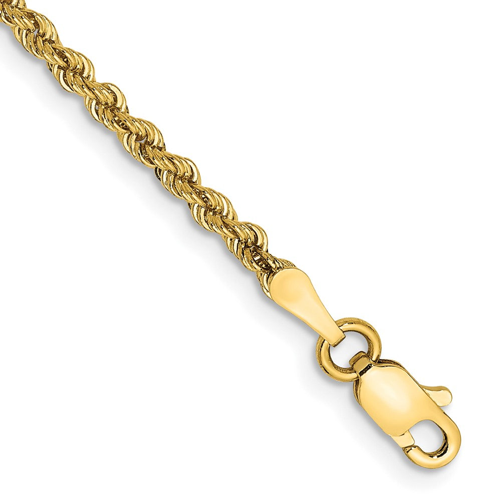 14k Yellow Gold 2.25 mm Regular Rope with Lobster Clasp Anklet (4.07 grams)