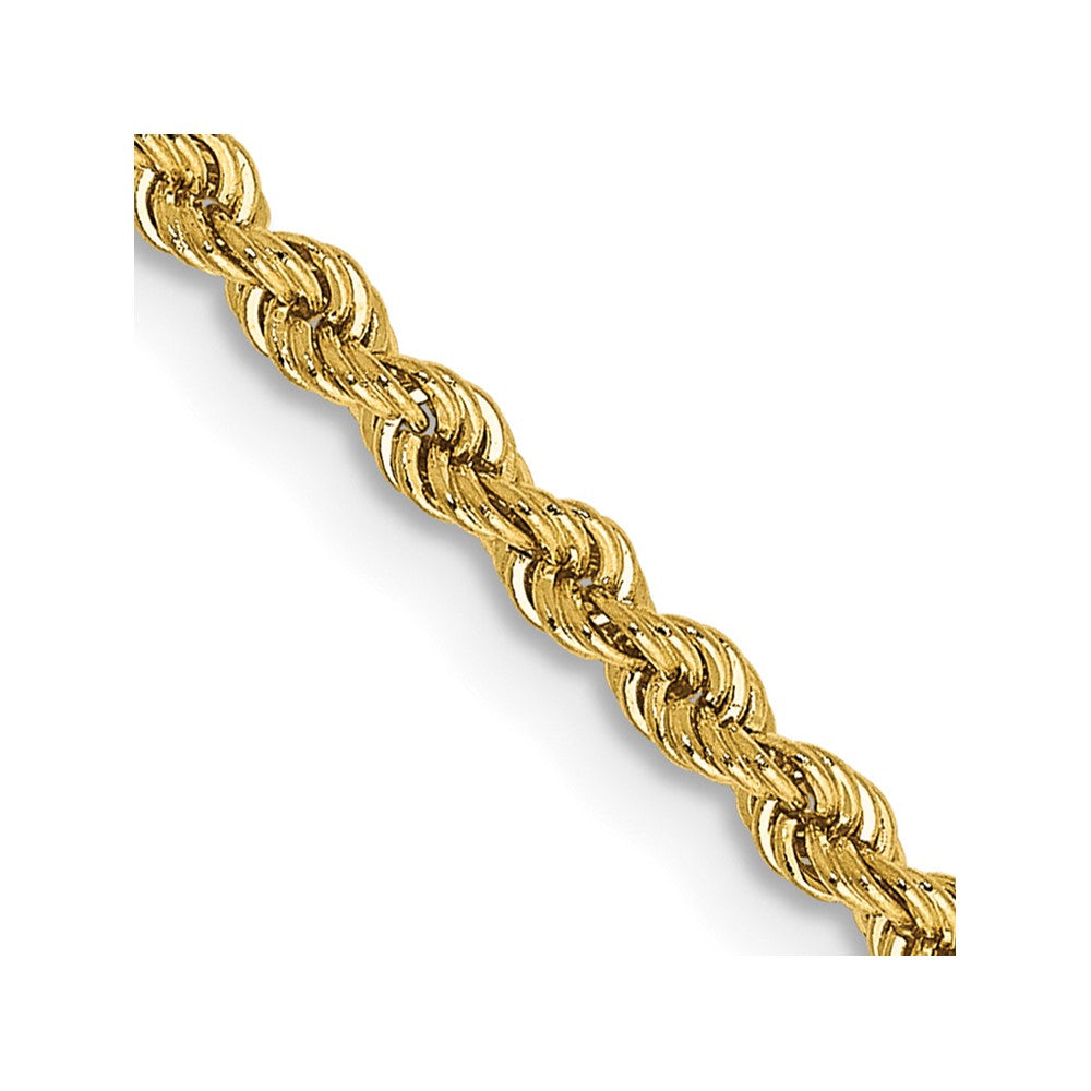 14k Yellow Gold 2.25 mm Regular Rope with Lobster Clasp Chain