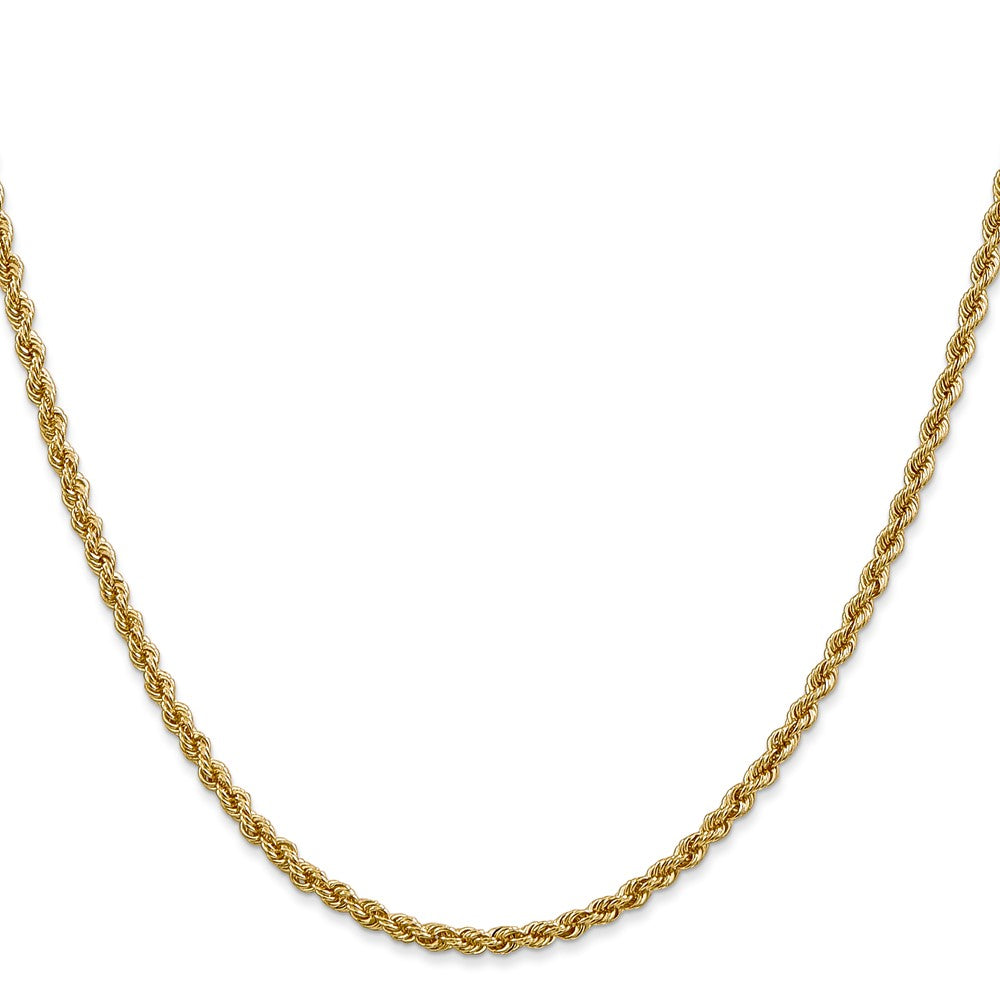 14k Yellow Gold 2.5 mm Regular Rope with Lobster Clasp Chain