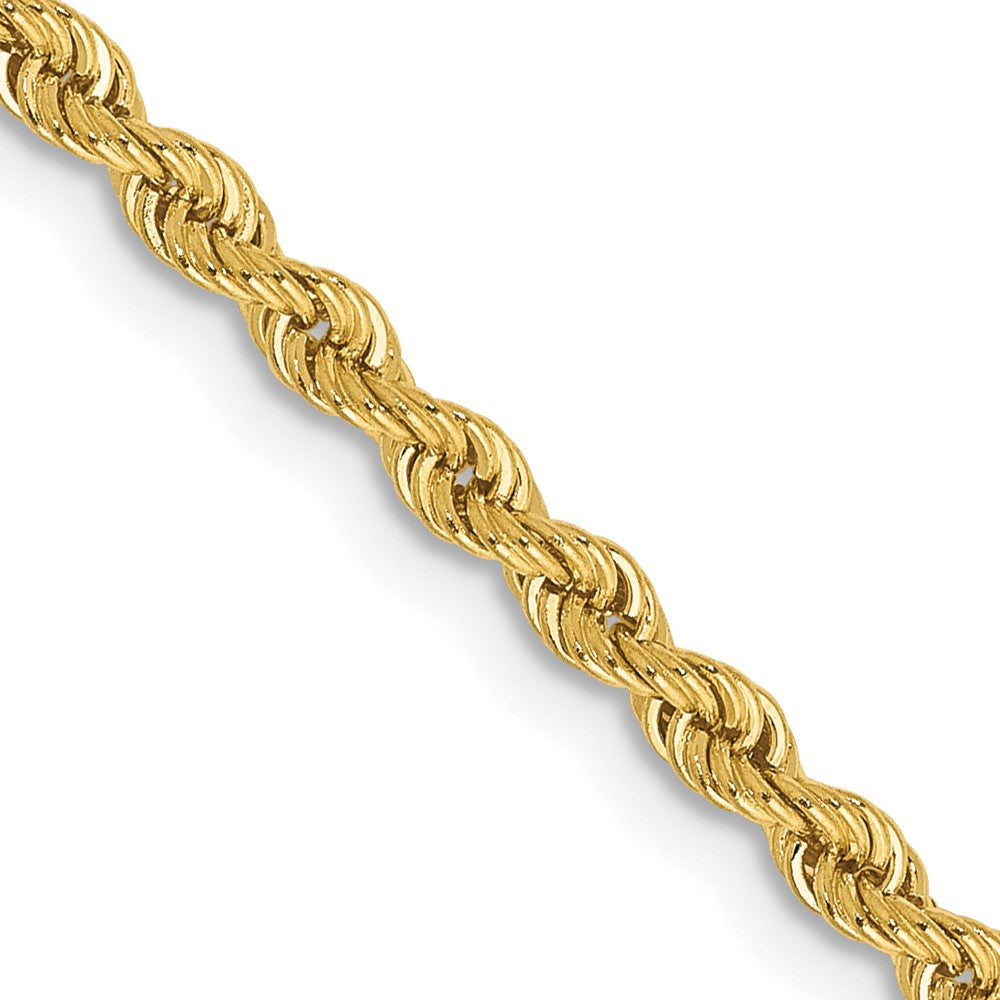 14k Yellow Gold 2.5 mm Regular Rope with Lobster Clasp Chain